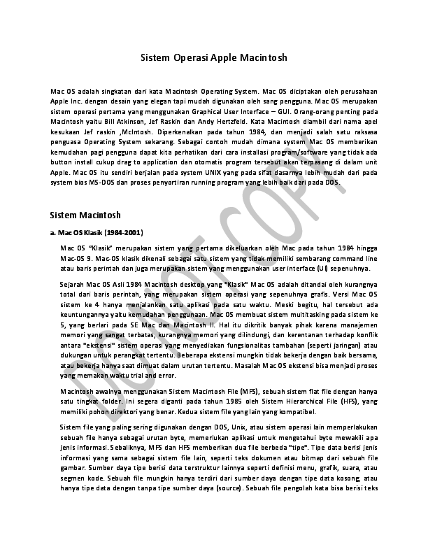 (DOC) MAC Operating System