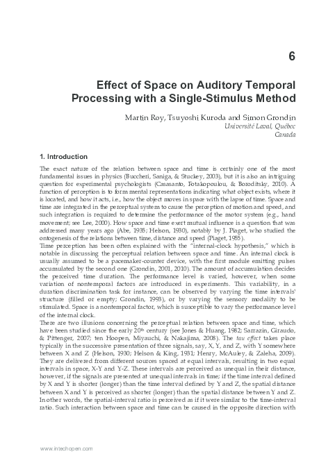 (PDF) 6 Effect of Space on Auditory Temporal Processing with a Single ...