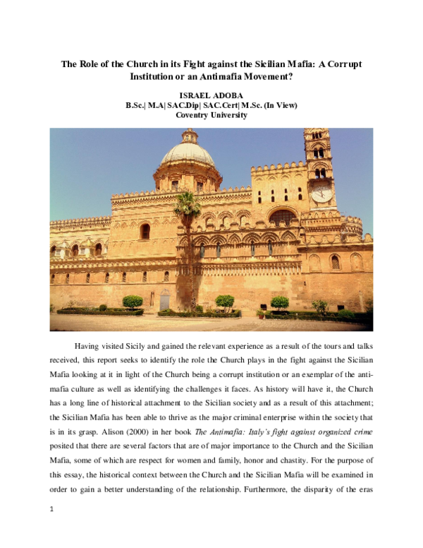 (PDF) The Role of the Church in its Fight against the Sicilian Mafia: A