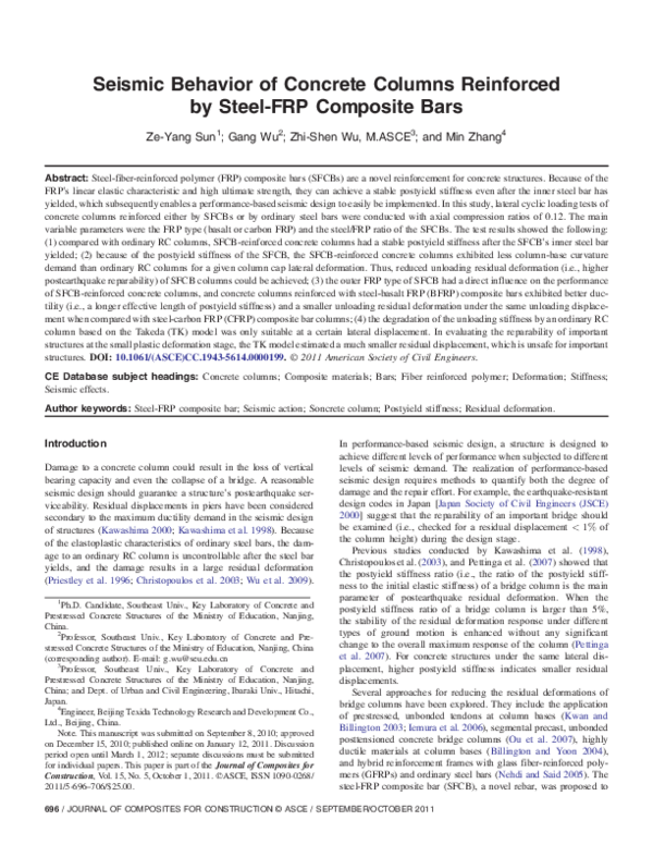 (PDF) Seismic Behavior of Concrete Columns Reinforced by Steel-FRP ...