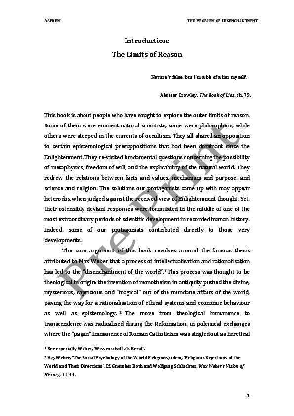 The Problem of Disenchantment: Scientific Naturalism and Esoteric ...