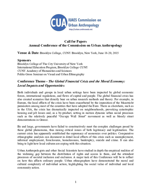 (PDF) Call for Papers - 2015 - Annual Conference of the Commission on ...