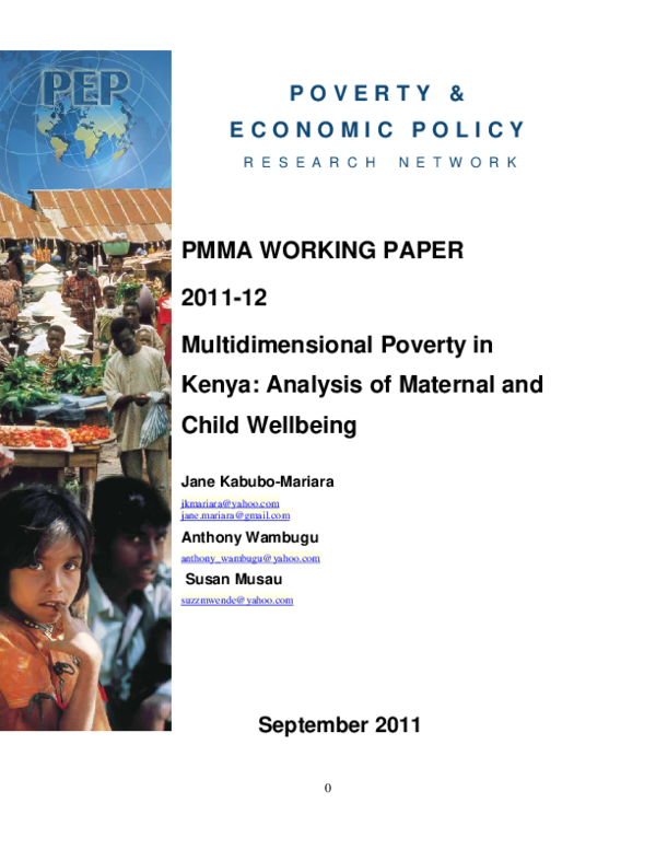 (PDF) Multidimensional Poverty in Kenya: Analysis of Maternal and Child ...