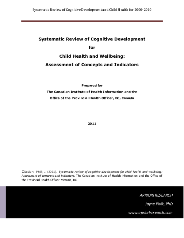 (PDF) Systematic review of cognitive development for child health and ...