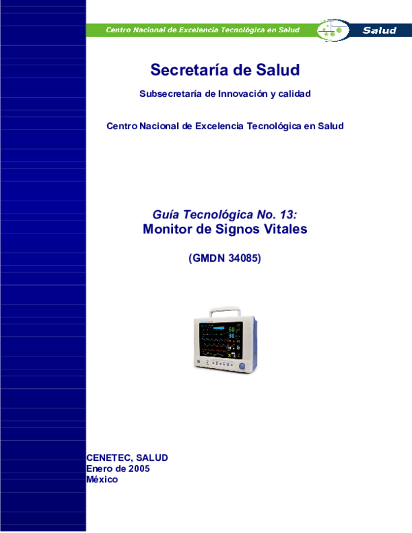 (PDF) Secretaría de Salud Monitor de Signos Vitales (GMDN 34085