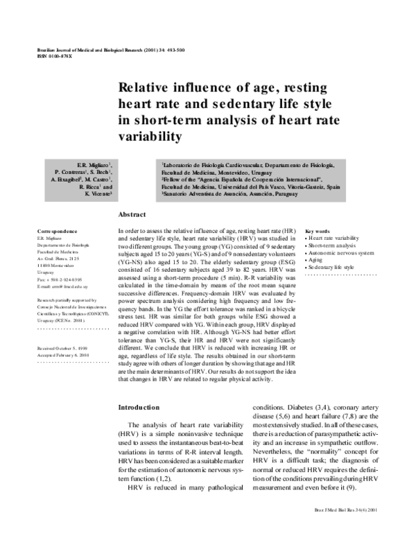 (PDF) Relative influence of age, resting heart rate and sedentary life ...
