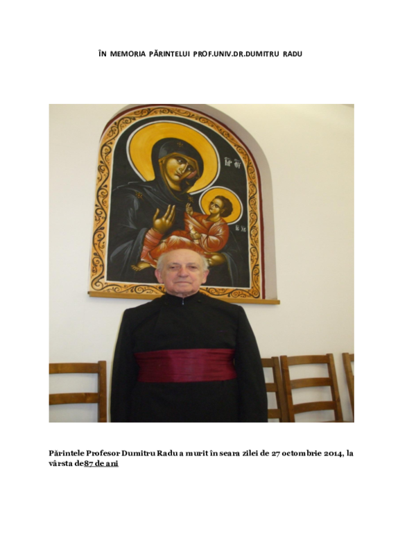 (DOC) În memoria Pr.Prof.Univ.Dr.Dumitru Radu