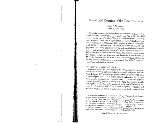 (PDF) Themistius' Doctrine of the Three Intellects
