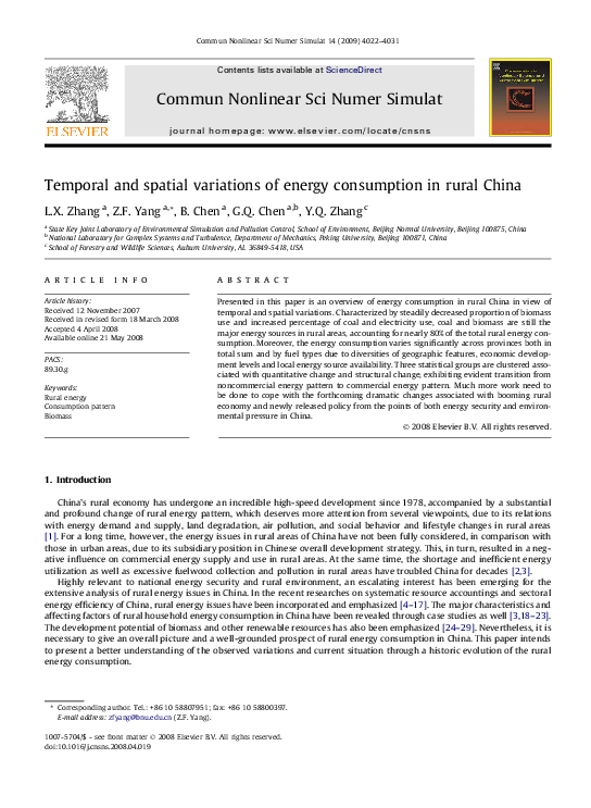 (PDF) Temporal and spatial variations of energy consumption in rural China