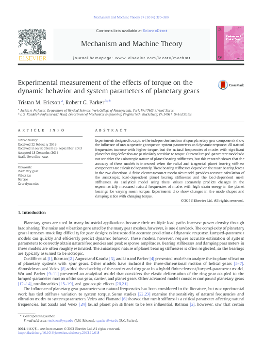(PDF) Experimental measurement of the effects of torque on the dynamic ...