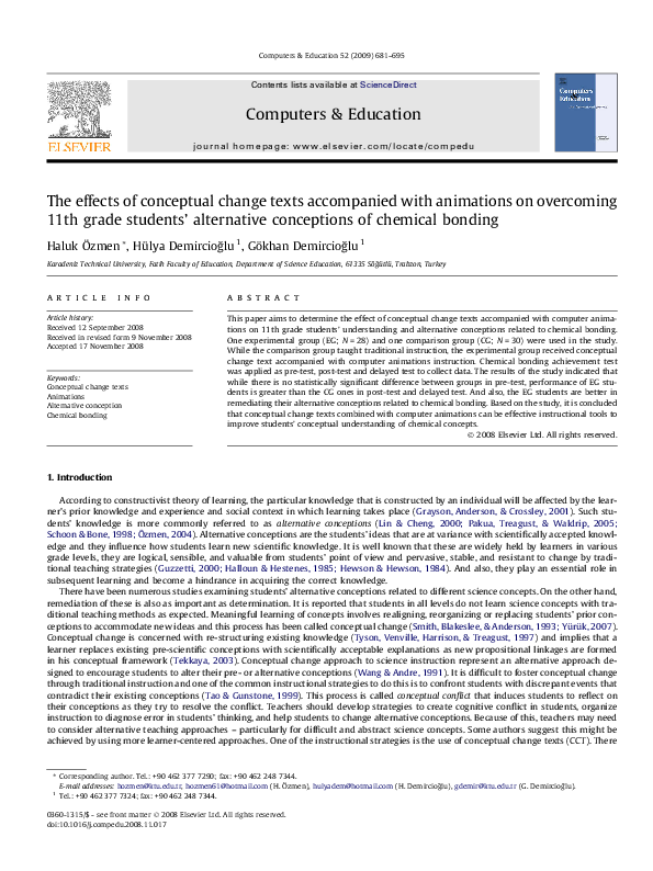 (PDF) The effects of conceptual change texts accompanied with ...