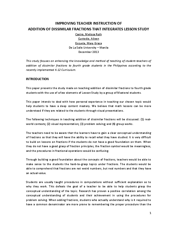 doc-improving-teacher-instruction-of-addition-of-dissimilar-fractions