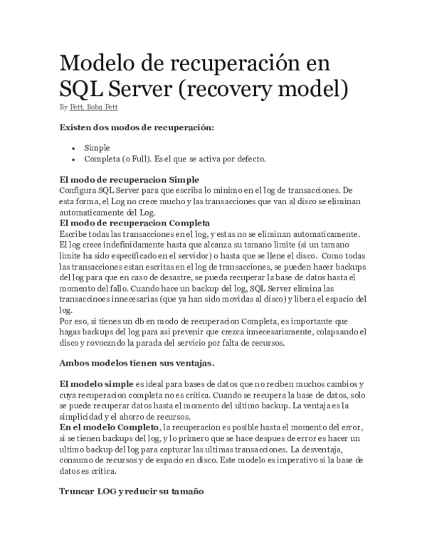 (DOC) Modelo de recuperación en SQL Server (recovery model