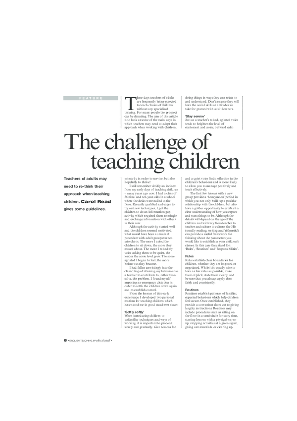 (PDF) The challenge of teaching children Hilal Varol Academia.edu