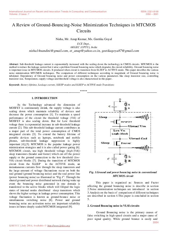 (PDF) A Review of GroundBouncingNoise Minimization Techniques in