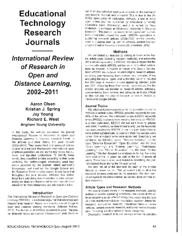 (PDF) International Review of Research in Open and Distance Learning ...