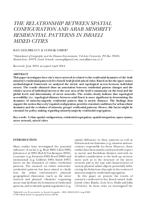 (PDF) The relationship between Spatial Configuration and Arab Minority ...
