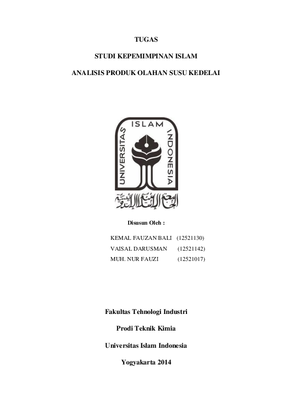 (DOC) TUGAS STUDI KEPEMIMPINAN ISLAM ANALISIS PRODUK OLAHAN SUSU