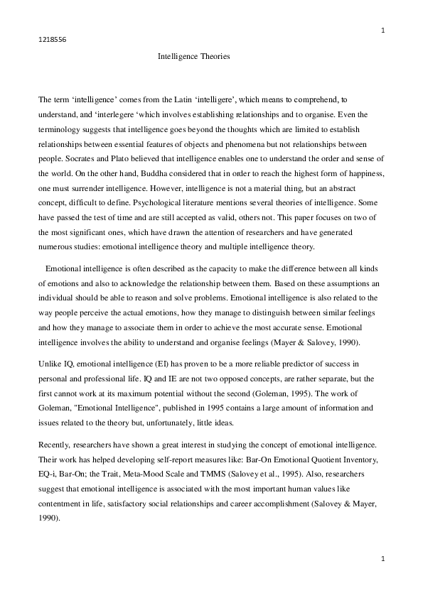 (DOC) Theories of Intelligence