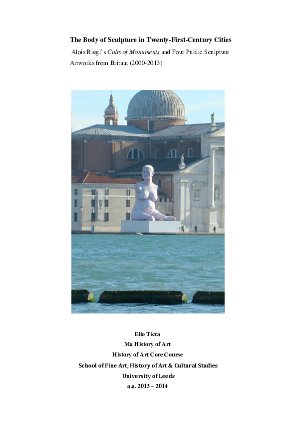 (PDF) The Body of Sculpture in Twenty-First-Century Cities: Alois Riegl ...