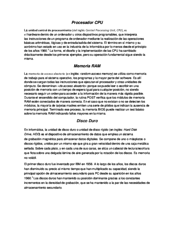 (DOC) Procesador CPU