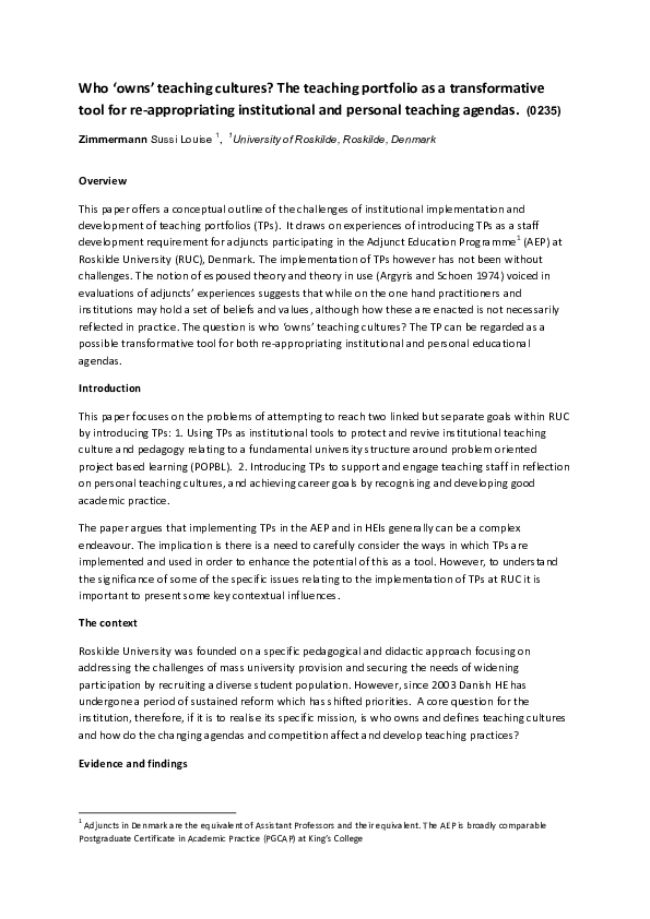 Teaching Portfolios Research Papers Academia Edu