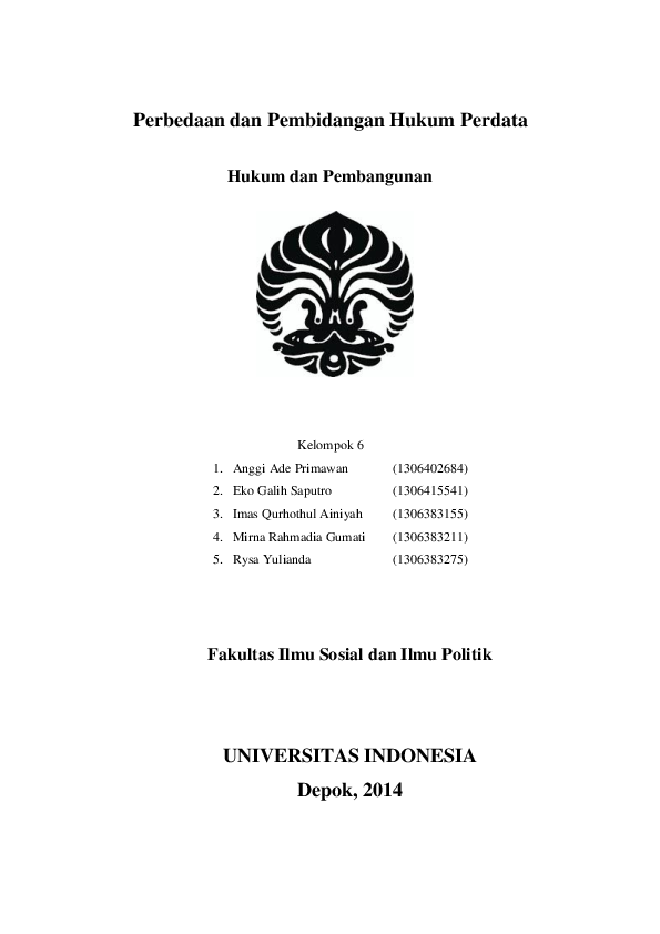 Perbedaan dan Pembidangan Hukum Perdata Qa Imas