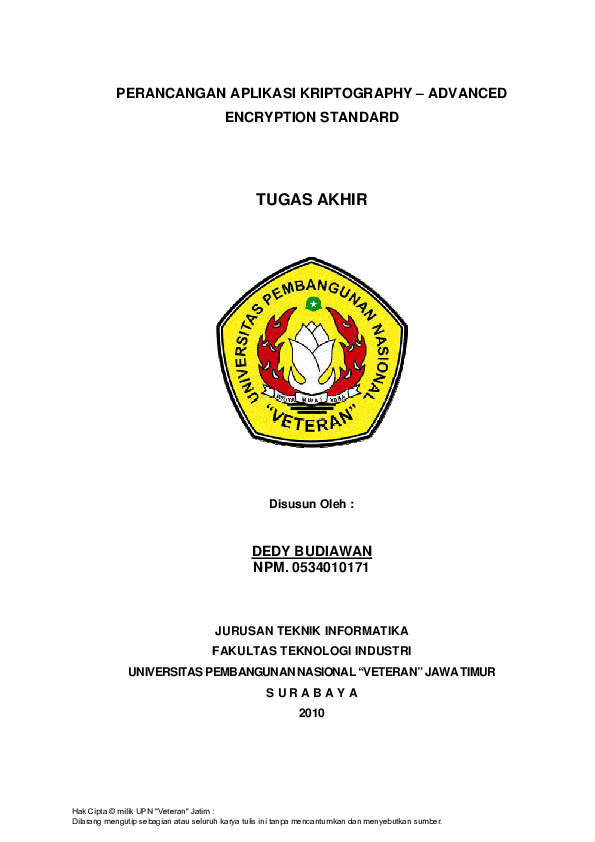 (PDF) PERANCANGAN APLIKASI KRIPTOGRAPHY ADVANCED