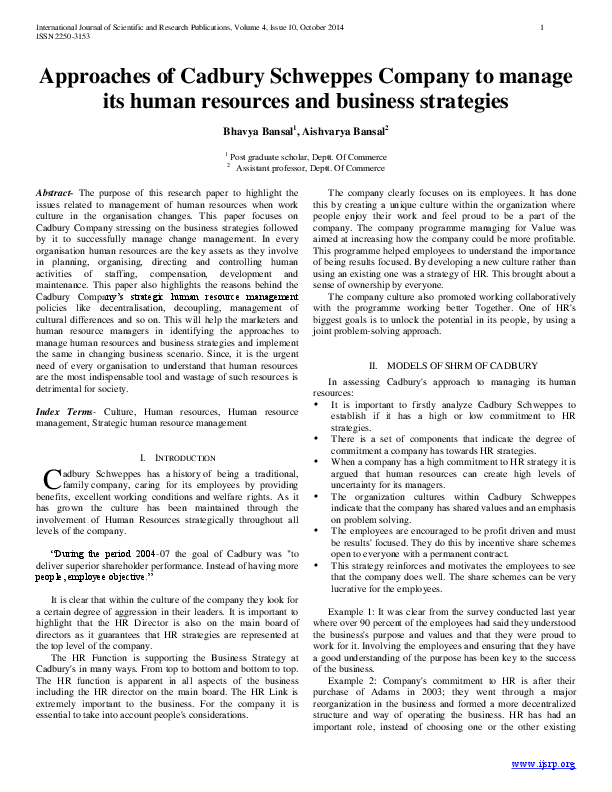 Cadbury schweppes essay 06 image