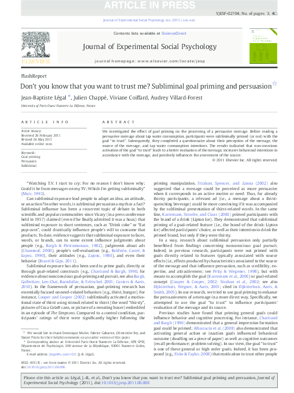 What is subliminal perception picture