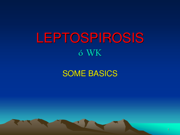  PPT LEPTOSPIROSIS Jagath Vidyarathne Academia edu