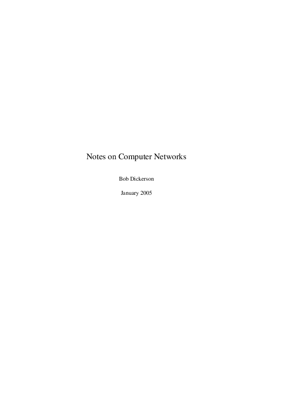 Notes On Computer Networks