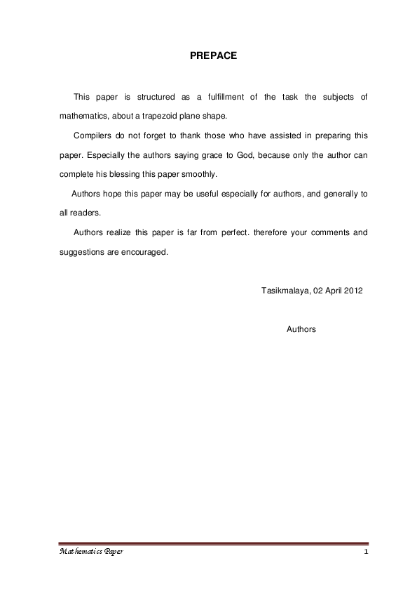 Doc Makalah Matematika Tentang Trapesium Dengan Bahasa Inggris Widdy Hijriyanthi Academia Edu