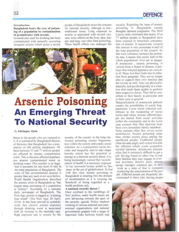 (PDF) Arsenic Poisoning: An Emerging Threat to National Security