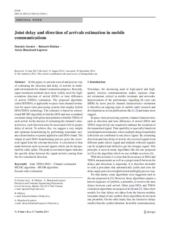 (PDF) Reshetov LA Joint delay and direction of arrivals estimation in ...