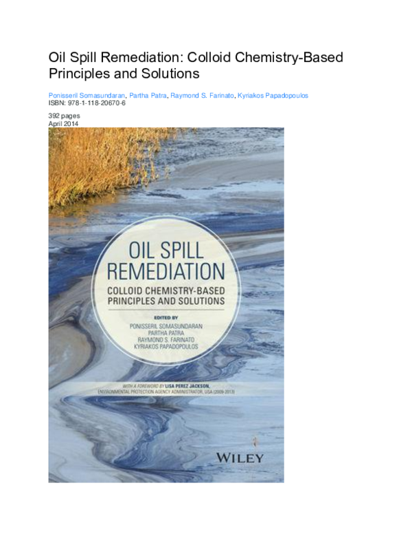 (PDF) Oil Spill Remediation: Colloid Chemistry-Based Principles and ...