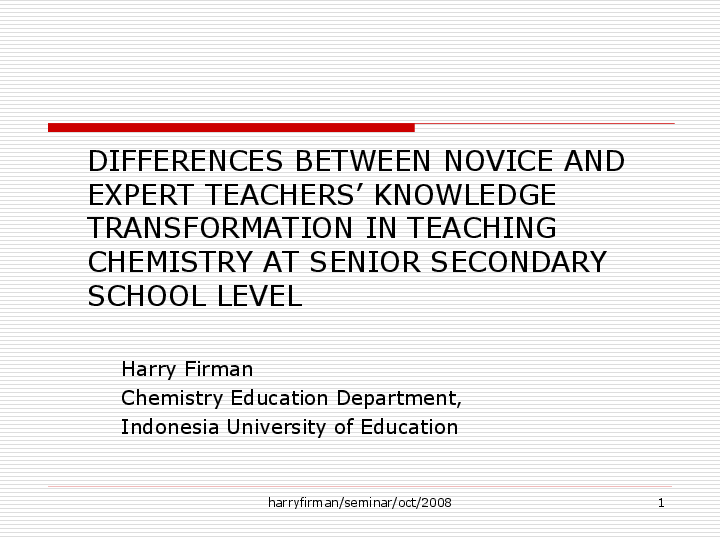 (PPT) DIFFERENCES BETWEEN NOVICE AND EXPERT TEACHERS’ KNOWLEDGE ...