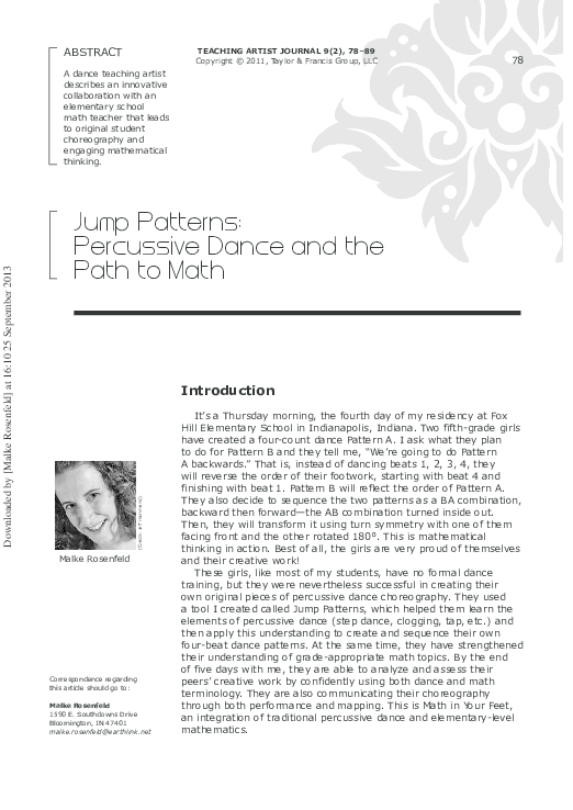 (PDF) Jump Patterns: Percussive Dance and the Path to Math