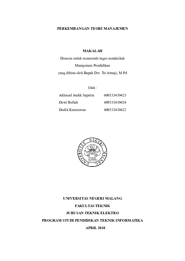 Contoh Teori Pendidikan Latar belakang masalah