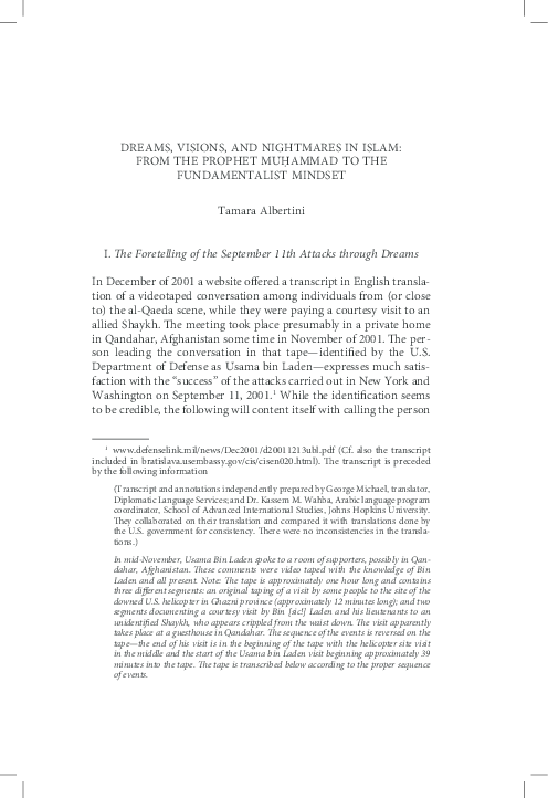 (PDF) “Dreams, Visions, & Nightmares: From the Prophet Muhammad to the ...