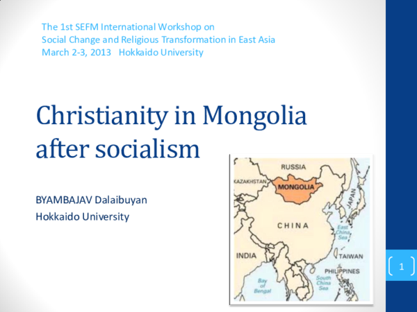 (PDF) Christianity in Mongolia