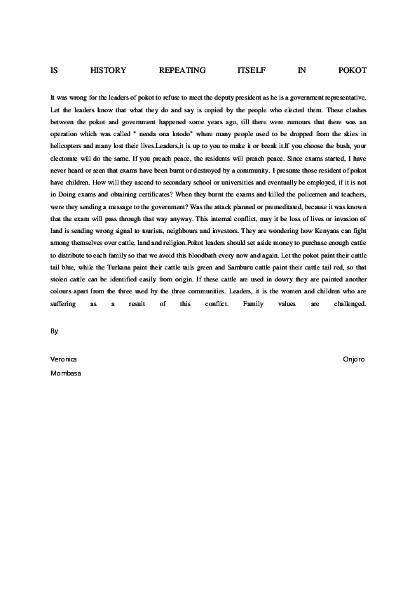 (DOC) IS HISTORY REPEATING ITSELF