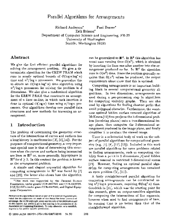 (PDF) Parallel algorithms for arrangements
