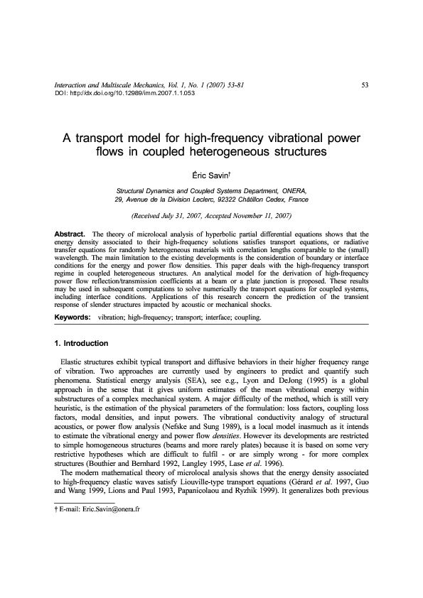 (PDF) A transport model for high-frequency vibrational power flows in ...