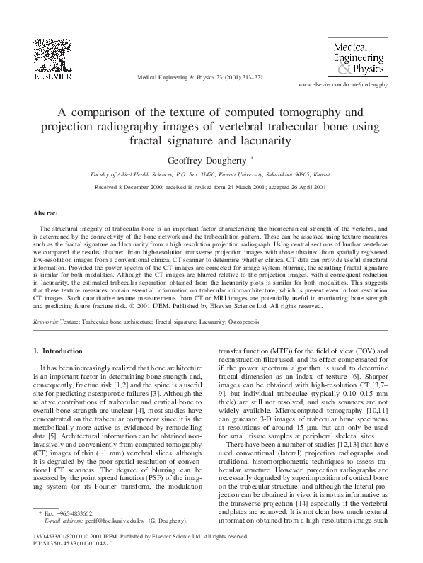 (PDF) A comparison of the texture of computed tomography and projection ...