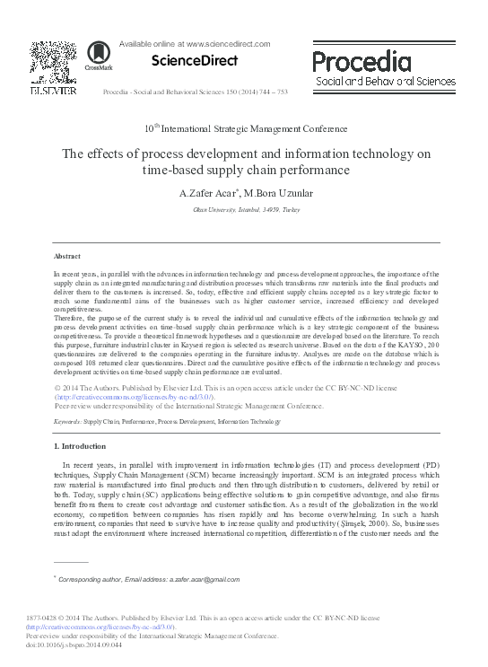 (PDF) The effects of process development and information technology on ...