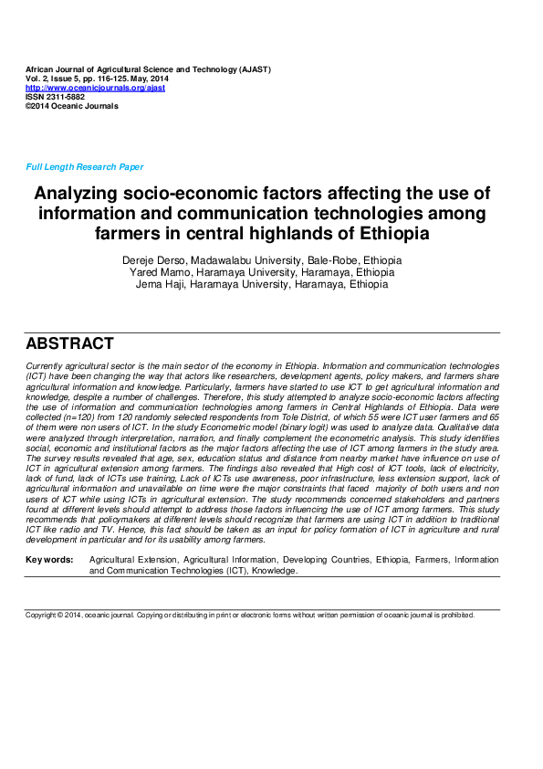 (PDF) Analyzing socio-economic factors affecting the use of information ...