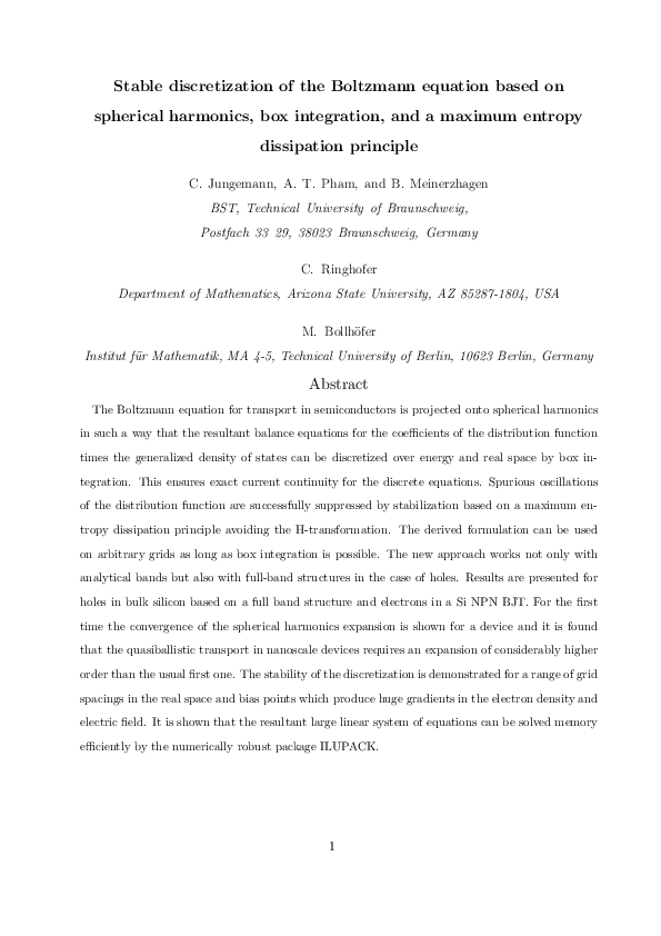 (PDF) Stable discretization of the Boltzmann equation based on ...