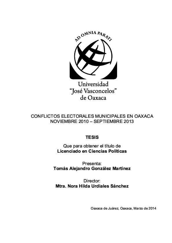 PDF) Conflictos electorales municipales en Oaxaca