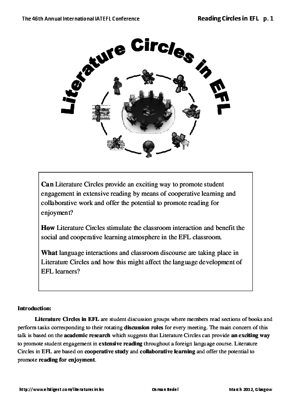 (PDF) Literature Circles collaborative learning in the EFL classroom